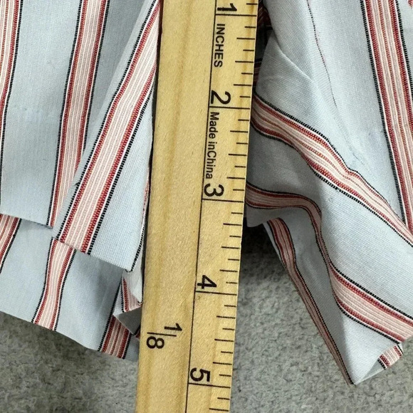 Loft shorts women 0 blue red striped ruffle accent stretch nautical beach resort - Picture 3 of 8